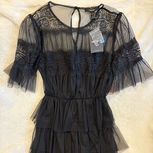 Forever 21 Black Lace Sheer Dress
